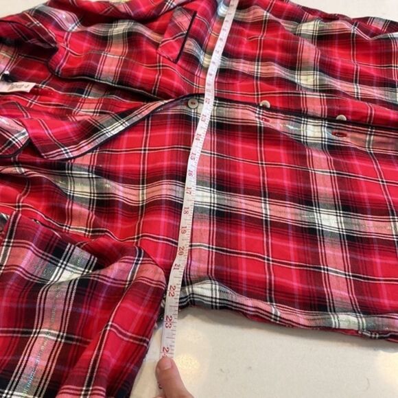 Victoria's Secret Red Plaid Long Sleeve Sleep
Romper with Gold Stitching Med - Picture 5 of 7